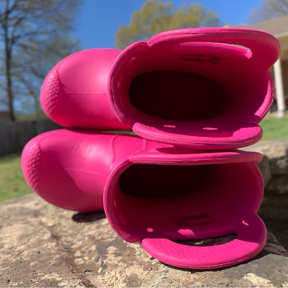 Crocs Handle It Kids Pink Rain Boots size 8 8C - Picture 7 of 10